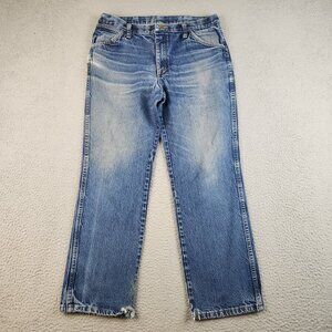 Mens 34x30 Blue Jeans GREAT FADE Classic Red Kap Grunge Naturally Faded Workwear